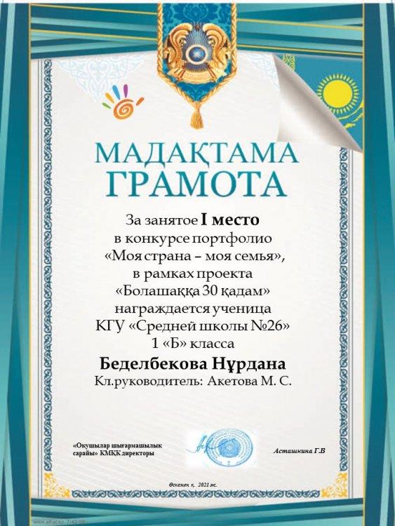Городской конкурс портфолио "Моя страна-моя семья"