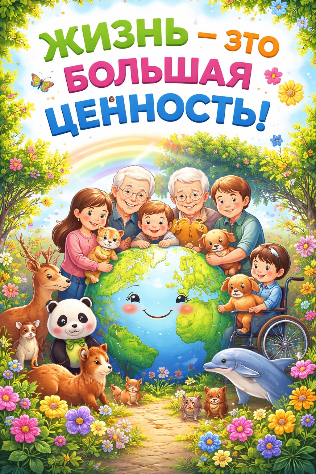 "Жизнь - это большая ценность! 💎 Учащиеся 5В класса создали электронные постеры с этим важным посланием.